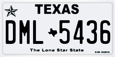 TX license plate DML5436
