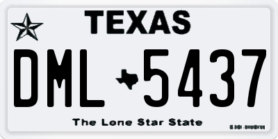 TX license plate DML5437