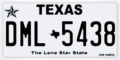 TX license plate DML5438