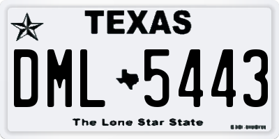 TX license plate DML5443