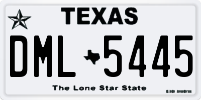 TX license plate DML5445