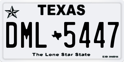 TX license plate DML5447