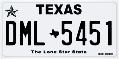 TX license plate DML5451