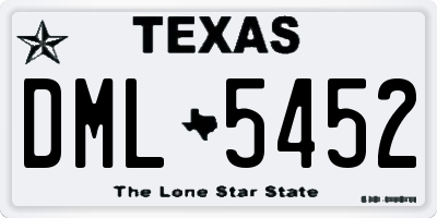 TX license plate DML5452