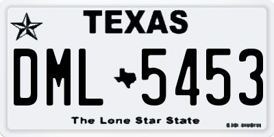 TX license plate DML5453
