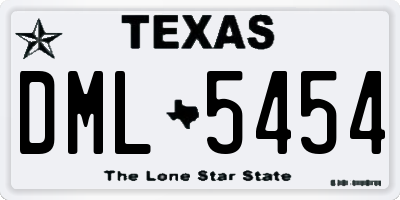 TX license plate DML5454