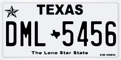 TX license plate DML5456