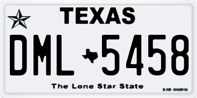 TX license plate DML5458