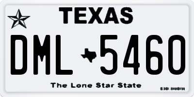 TX license plate DML5460