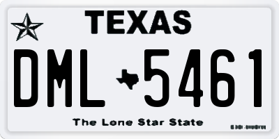 TX license plate DML5461