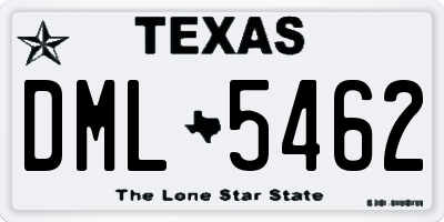 TX license plate DML5462