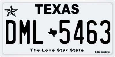 TX license plate DML5463
