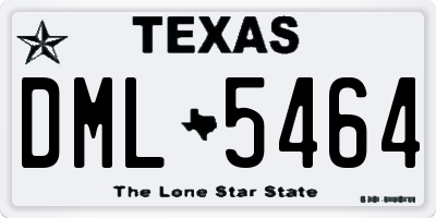 TX license plate DML5464