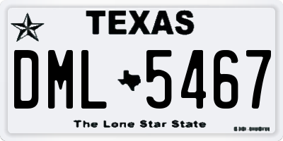 TX license plate DML5467