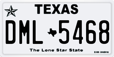 TX license plate DML5468