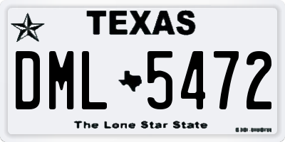 TX license plate DML5472