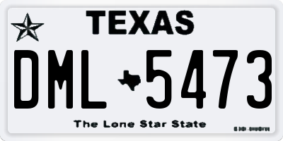 TX license plate DML5473