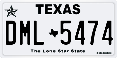 TX license plate DML5474