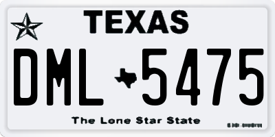 TX license plate DML5475