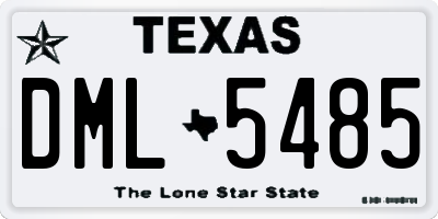 TX license plate DML5485