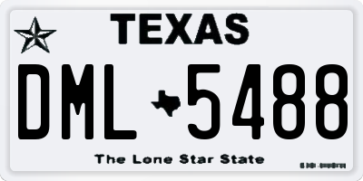 TX license plate DML5488