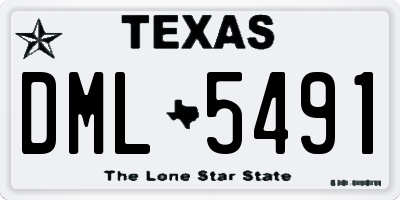 TX license plate DML5491