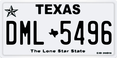 TX license plate DML5496