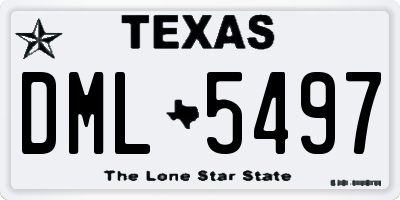 TX license plate DML5497