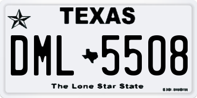 TX license plate DML5508