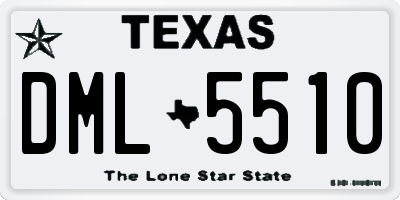 TX license plate DML5510