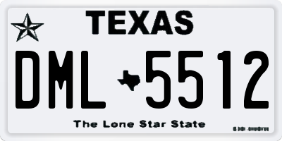 TX license plate DML5512