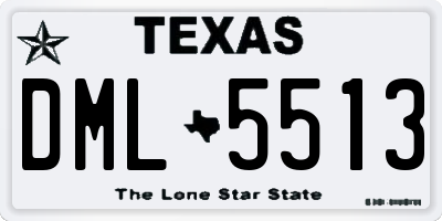 TX license plate DML5513