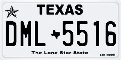 TX license plate DML5516