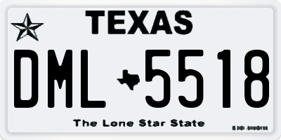 TX license plate DML5518