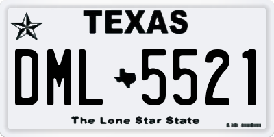 TX license plate DML5521