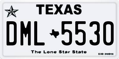 TX license plate DML5530