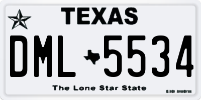 TX license plate DML5534