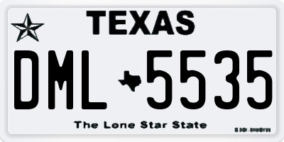 TX license plate DML5535