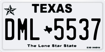TX license plate DML5537