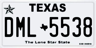TX license plate DML5538