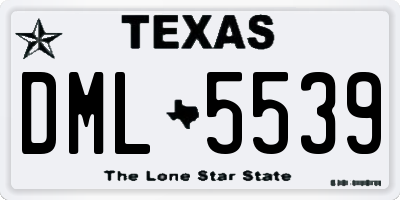 TX license plate DML5539