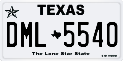 TX license plate DML5540