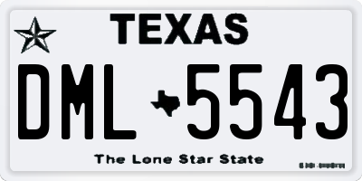 TX license plate DML5543