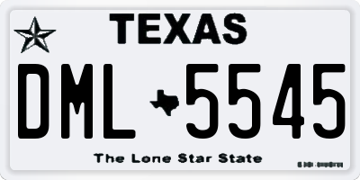TX license plate DML5545