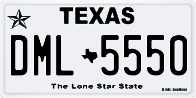 TX license plate DML5550