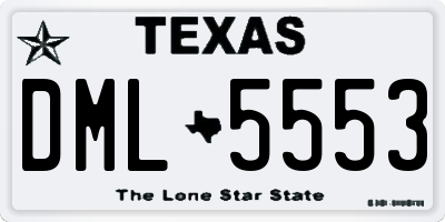TX license plate DML5553