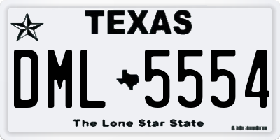 TX license plate DML5554