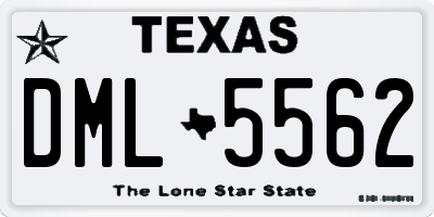 TX license plate DML5562