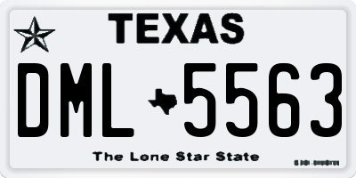 TX license plate DML5563