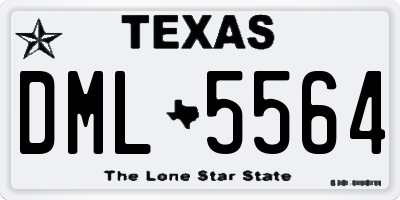 TX license plate DML5564